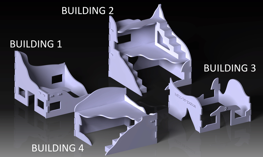 Destroyed building warhammer scenography 3D Print 160968