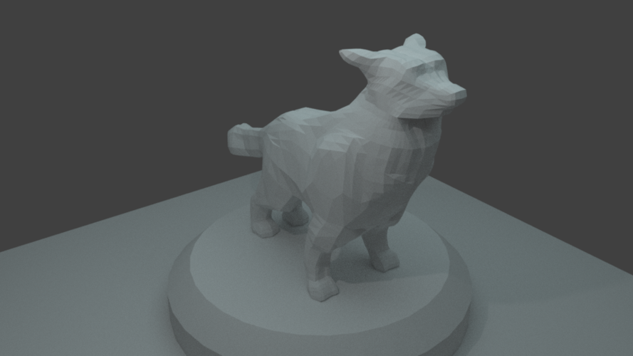 Medium Poly Wolf 3D Print 161029