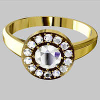 Small Diamond ring -  P3021 3D Printing 16161