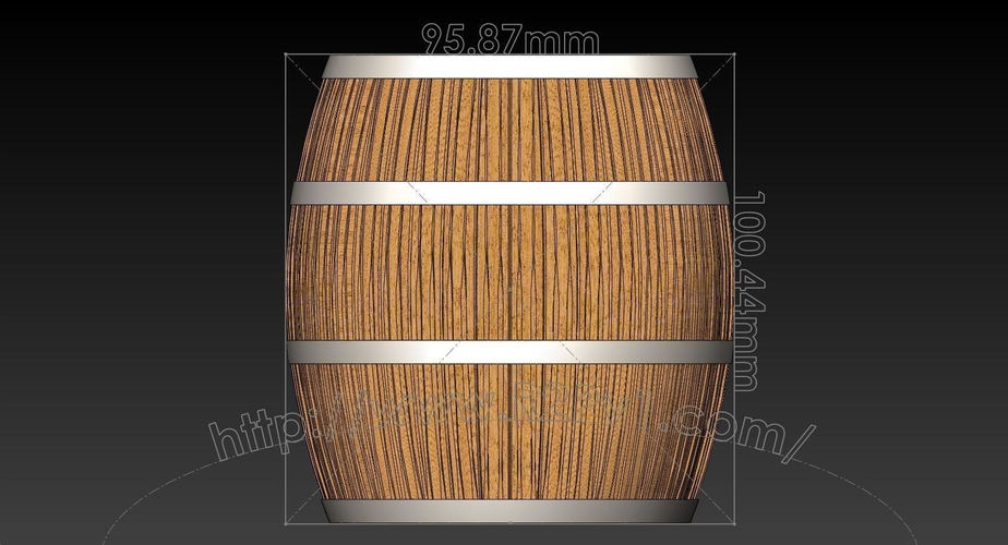 96mm Wide x 100mm Tall Barrel 3D Print 161964