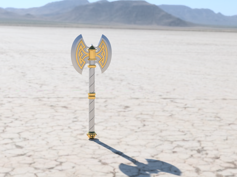Two Handed Dwarven Battle Axe