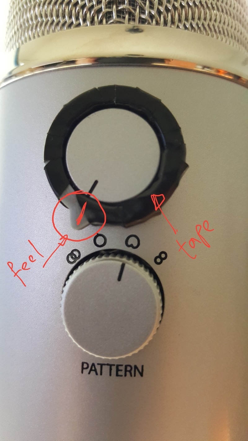 Blue yeti microphone gain knob modification