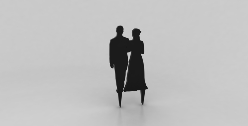 Silhouette Wedding Cake Topper #1