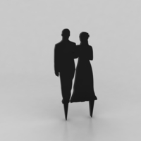 Small Silhouette Wedding Cake Topper #1 3D Printing 162862
