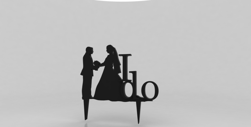 Silhouette Wedding Cake Topper #2