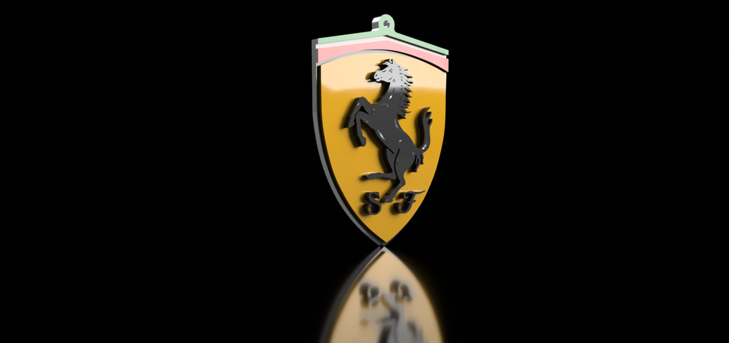 Ferrari Keychain 3D Print 163047