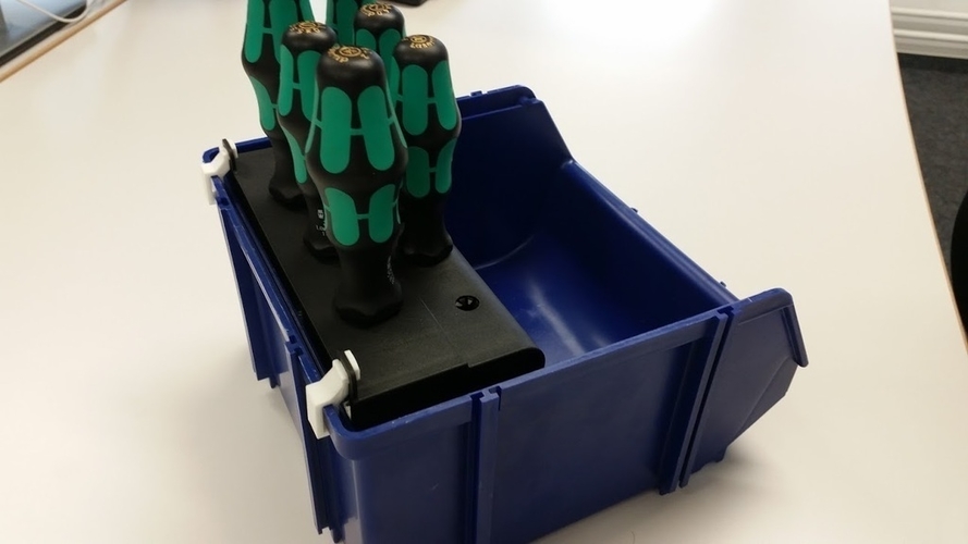 Wera screwdriver rack holder for an open fronted storage bin 3D Print 163126