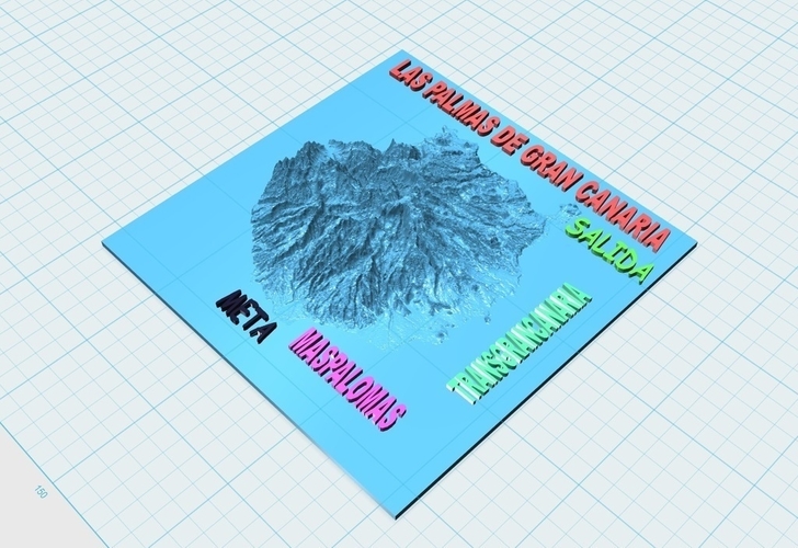 TransGranCanaria 2018, circuito mapa 3D 3D Print 163209