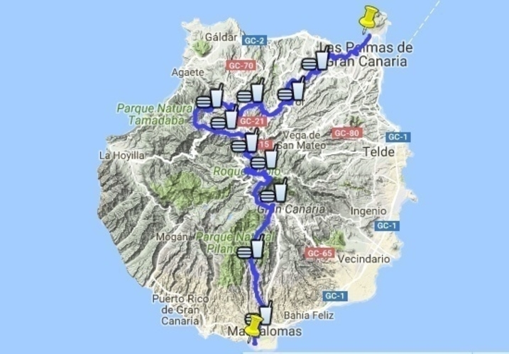 TransGranCanaria 2018, circuito mapa 3D 3D Print 163211