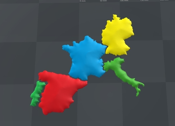 Medium Mapa 3D, Paises Europa 3D Printing 163215