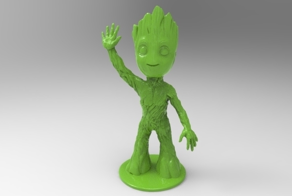 baby groot standing waving