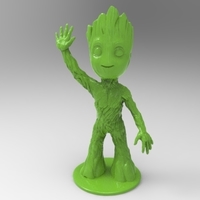 Small baby groot standing waving 3D Printing 163343