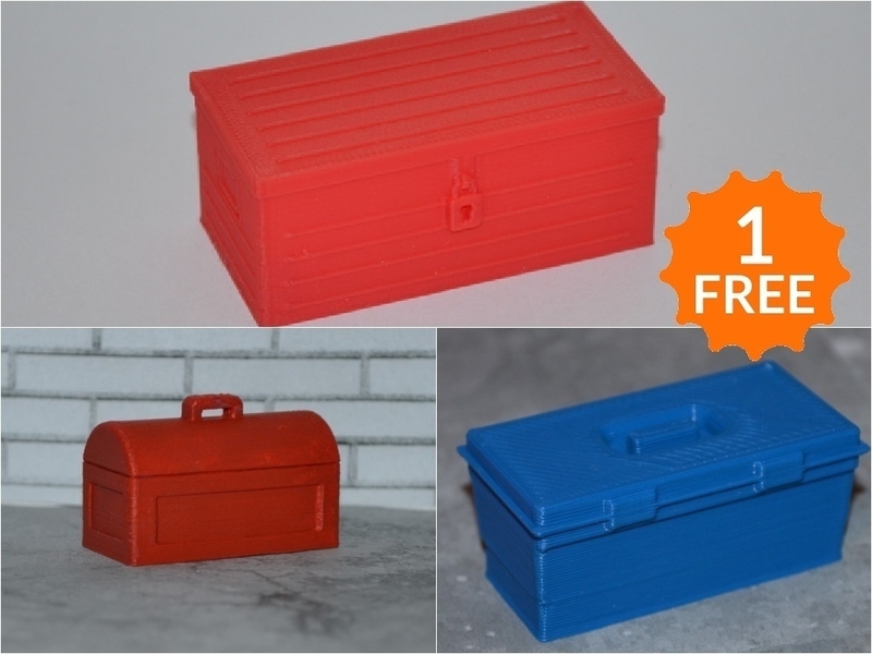 Set no.1 of three boxes, 1/10 scale