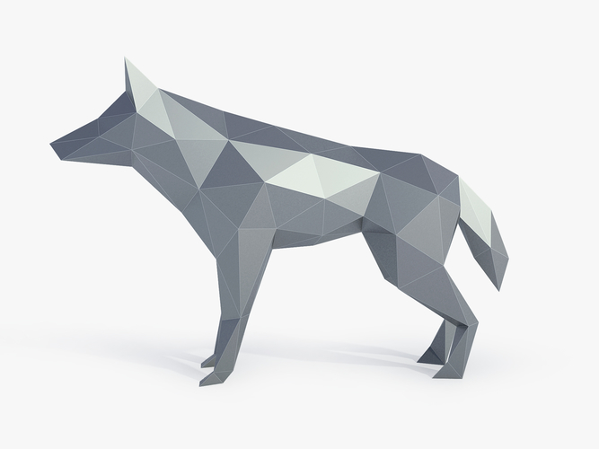 Low Poly Wolf 3D Print 164387