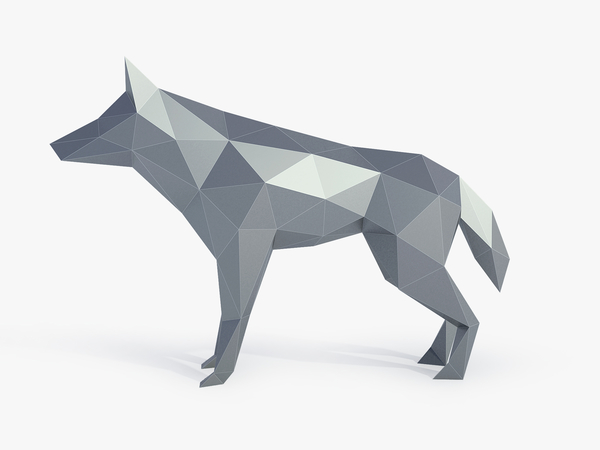 Medium Low Poly Wolf 3D Printing 164387