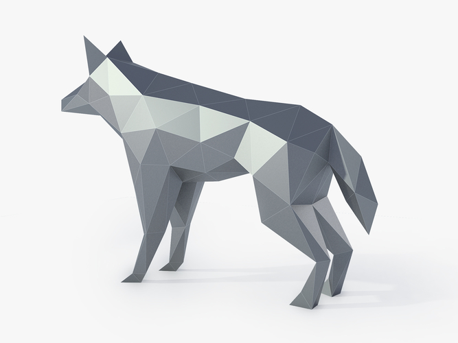 Low Poly Wolf 3D Print 164390