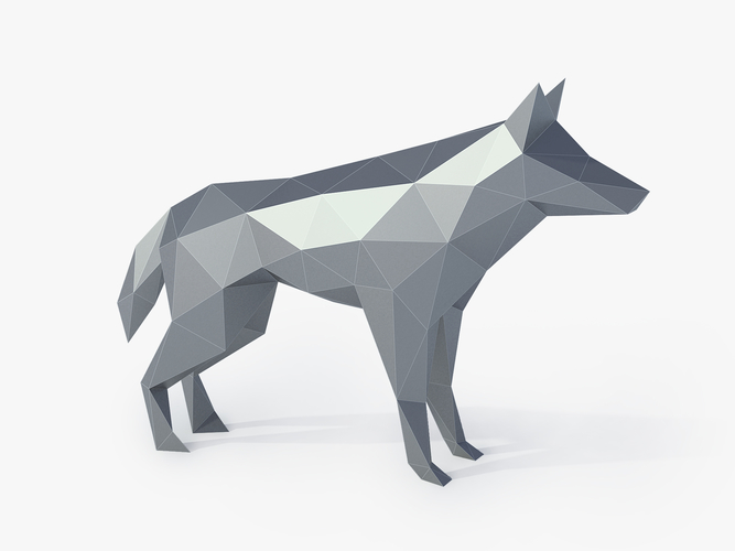 3D Printed Low Poly Wolf by FORMBYTE | Pinshape