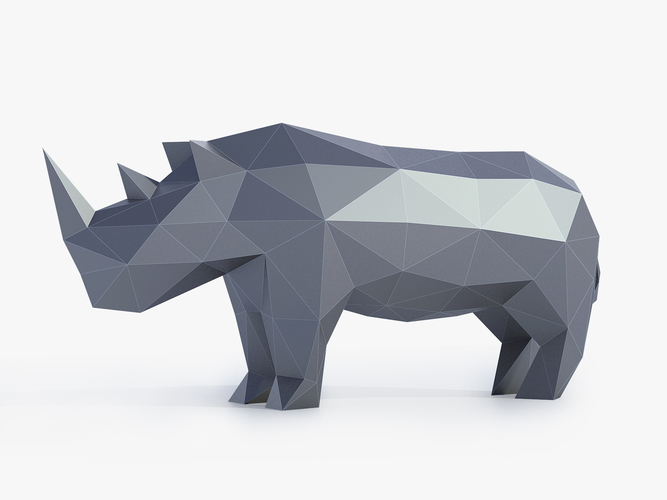 Low Poly Rhinoceros 3D Print 164405