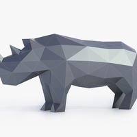 Low Poly Rhinoceros - Thumbnail 1