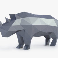 Low Poly Rhinoceros - Thumbnail 3