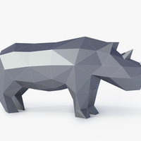 Low Poly Rhinoceros - Thumbnail 4