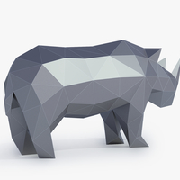 Low Poly Rhinoceros - Thumbnail 5