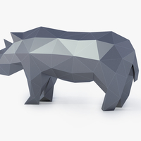 Low Poly Rhinoceros - Thumbnail 6