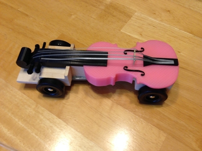 Pinewood Violin Car Remix with Bridge and Strings 3D Print 164705