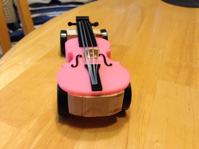 Pinewood Violin Car Remix with Bridge and Strings 3D Print 164707
