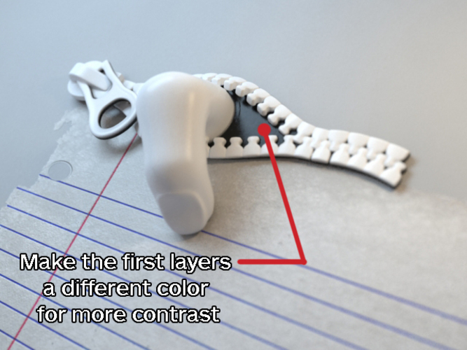 Zipper Magnet 3D Print 16481