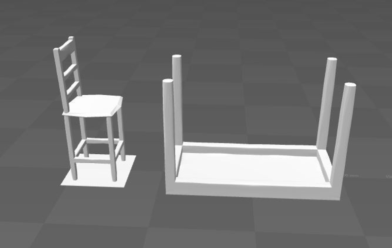 Table et chaise de poupée  3D Print 164910