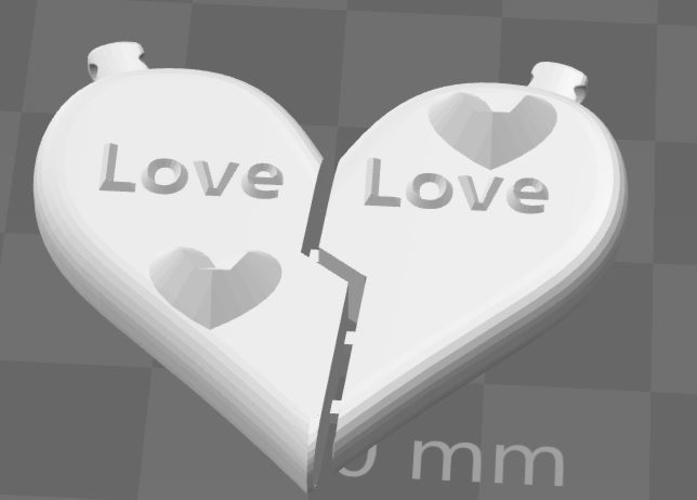 médaillon cœur cassable Love pour 2 3D Print 164916