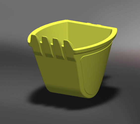 excavator scoop cup yellow 3D Print 165007