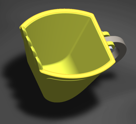 excavator scoop cup yellow 3D Print 165008