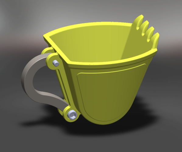excavator scoop cup yellow 3D Print 165009