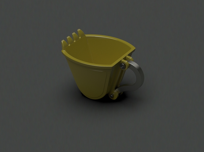 excavator scoop cup yellow 3D Print 165023