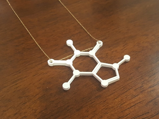 Caffeine Molecule Pendant 3D Print 165109