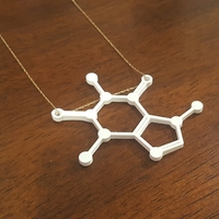Small Caffeine Molecule Pendant 3D Printing 165109