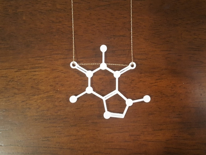 Caffeine Molecule Pendant 3D Print 165110
