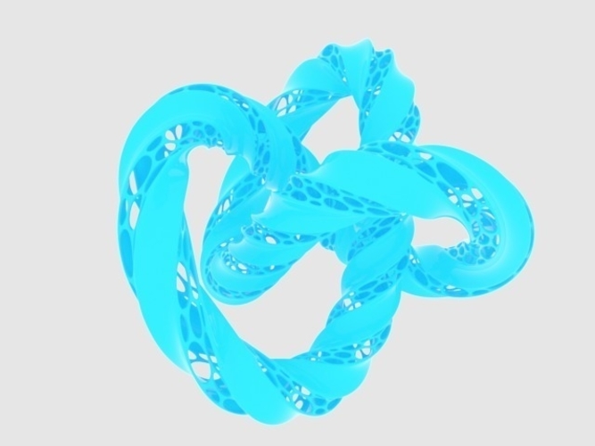 Twisted Trefoil Knot 3D Print 165212