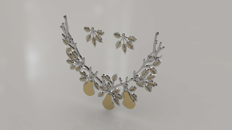 Pear Jewelry Set (easy to print)