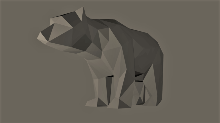 Low-Poly Bear 3D Print 165534