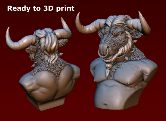 Minotaur bust 3D Print 165915