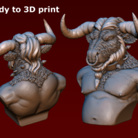Small Minotaur bust 3D Printing 165915