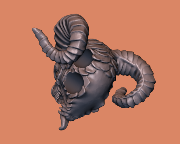 Demon head Bead 3D Print 166087