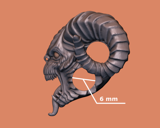 Demon head Bead 3D Print 166093