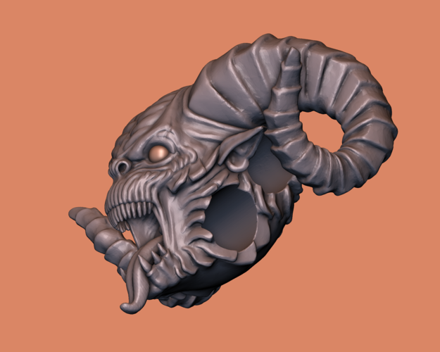 Demon head Bead 3D Print 166094