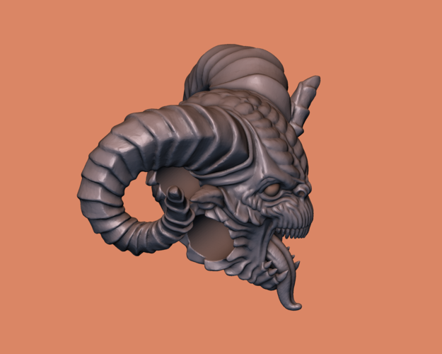 Demon head Bead 3D Print 166095