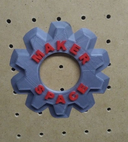 Maker Space Wall Gear Deco 3D Print 166302