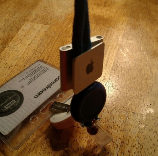 Apple iPod Shuffle (4th Gen) holder for work badge lanyard 3D Print 166490